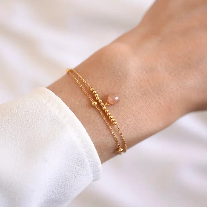 Doppelreihiges Armband Rosenquarz