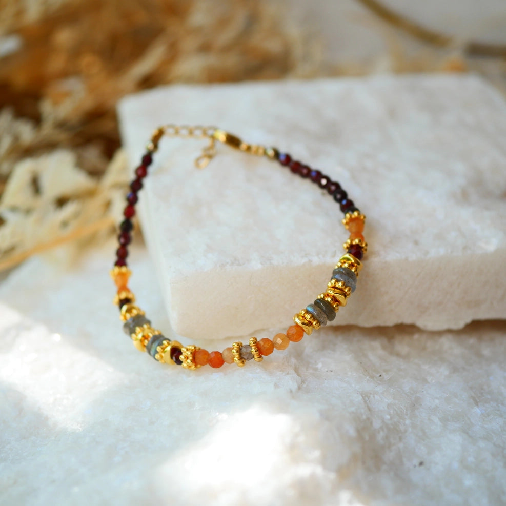 Josie Granat, Aventurin und Labradorit Armband