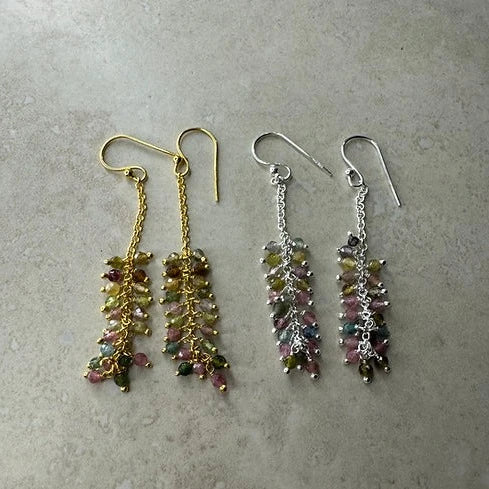 Ohrringe Turmalin silber und gold