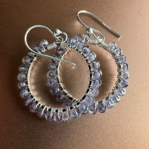 Ohrringe Iolith gold und silber