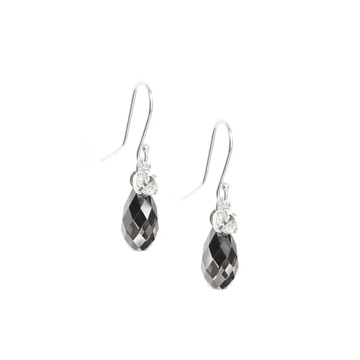 Tropfenohrringe Black Diamond Silber