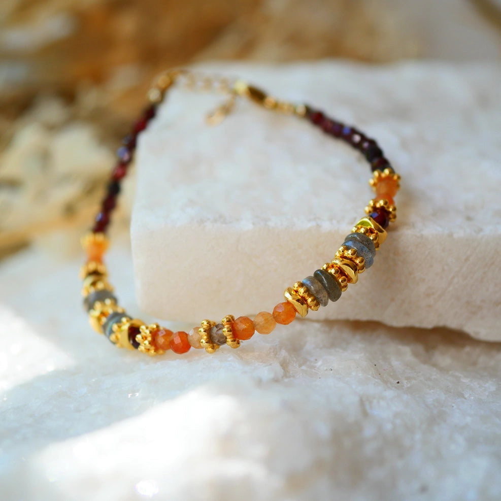 Josie Granat, Aventurin und Labradorit Armband
