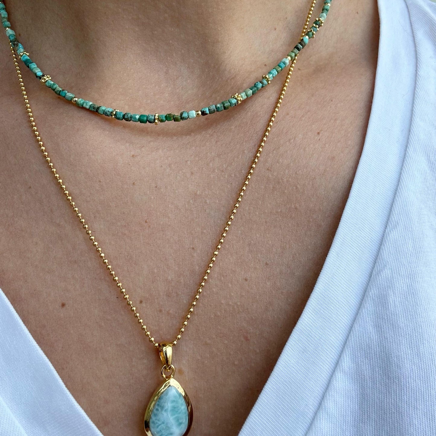 Edelsteinkette Türkis gold