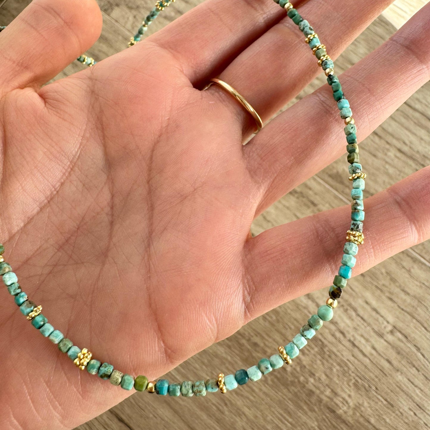 Edelsteinkette Türkis gold