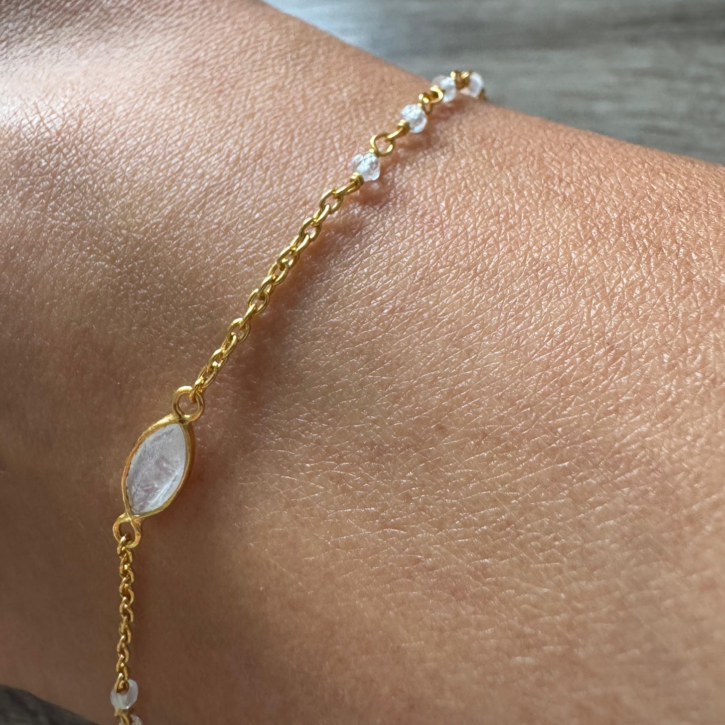 Fußkette mit Mondsteinen Gold oder Silber