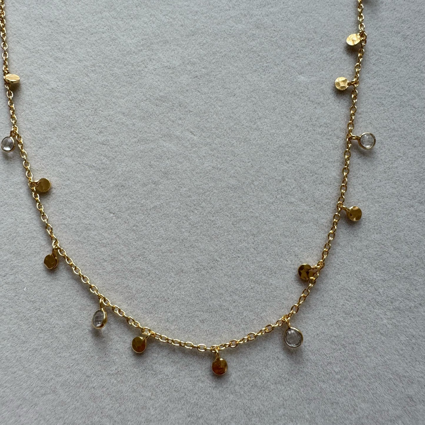 Münzhalskette Mondstein silber und gold