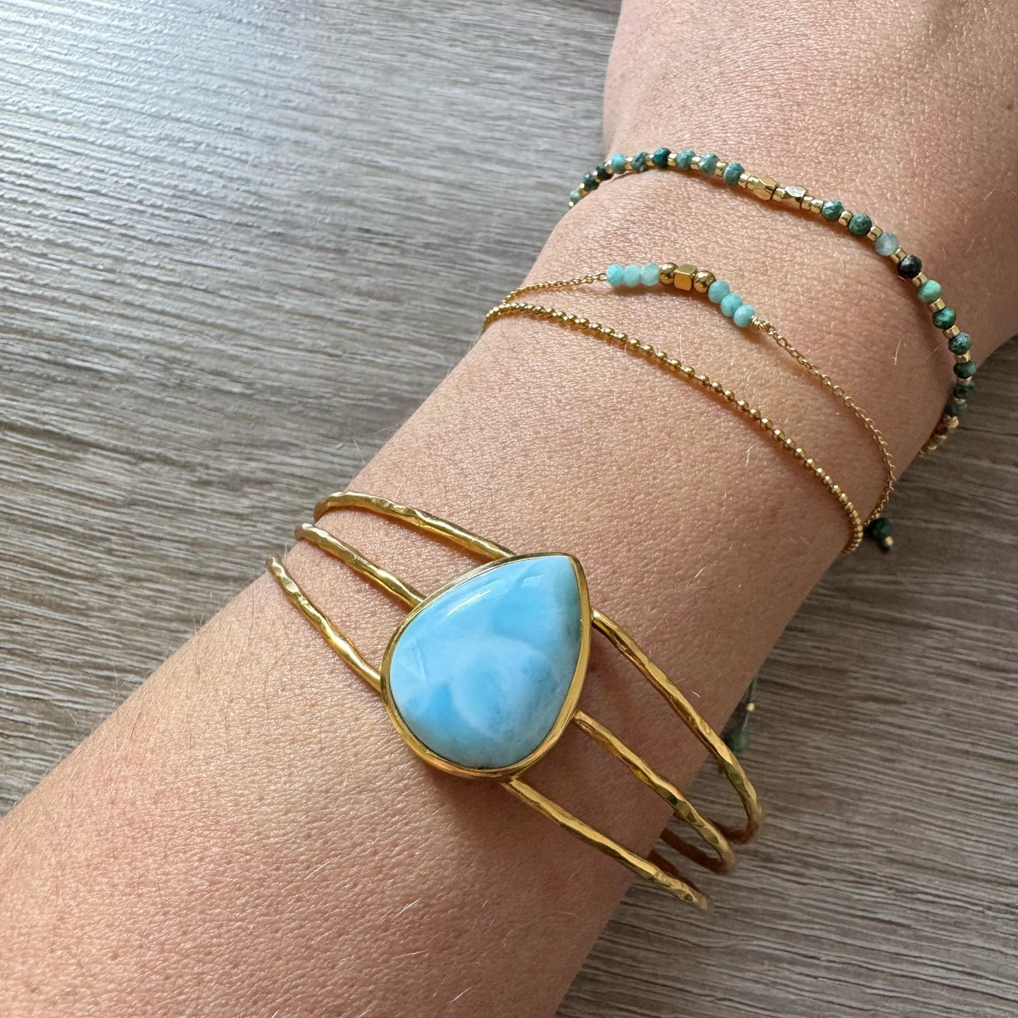Doppelreihiges Armband Amazonit