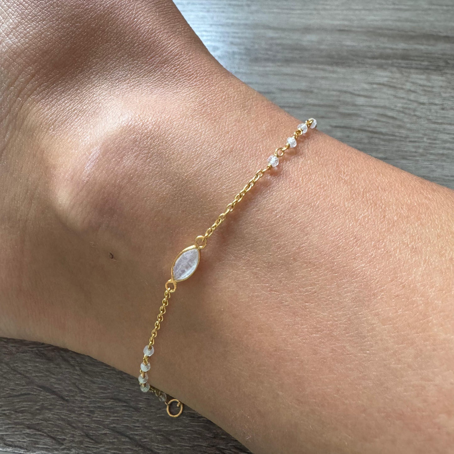 Fußkette mit Mondsteinen Gold oder Silber