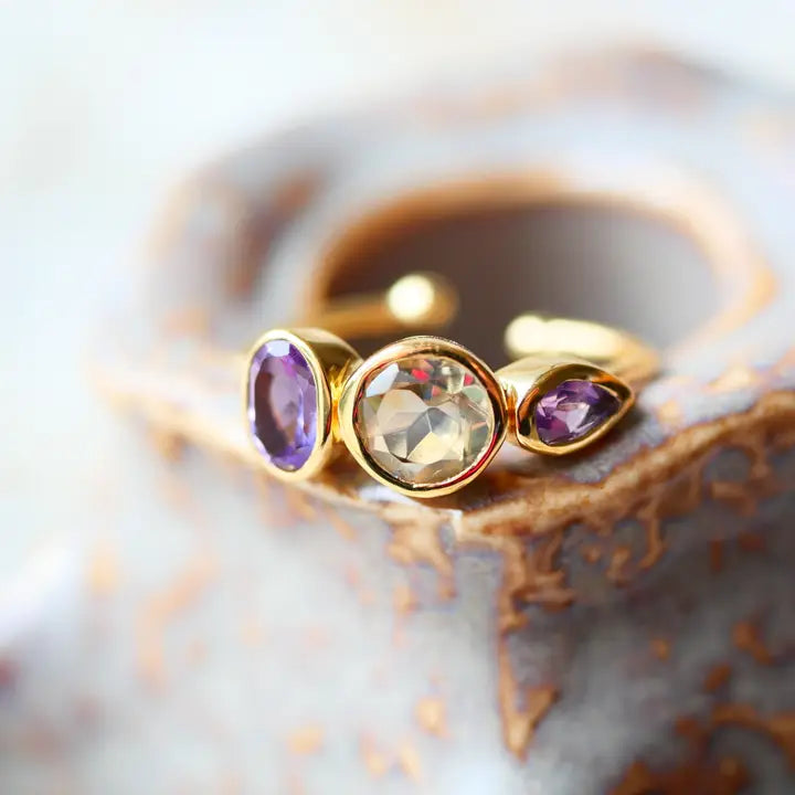 Amethyst und Citrin größenverstellbar