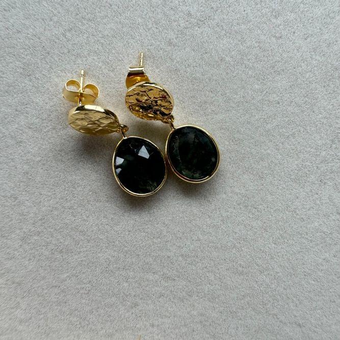 Ohrstecker Pfirsich Mondstein oder Moosachat