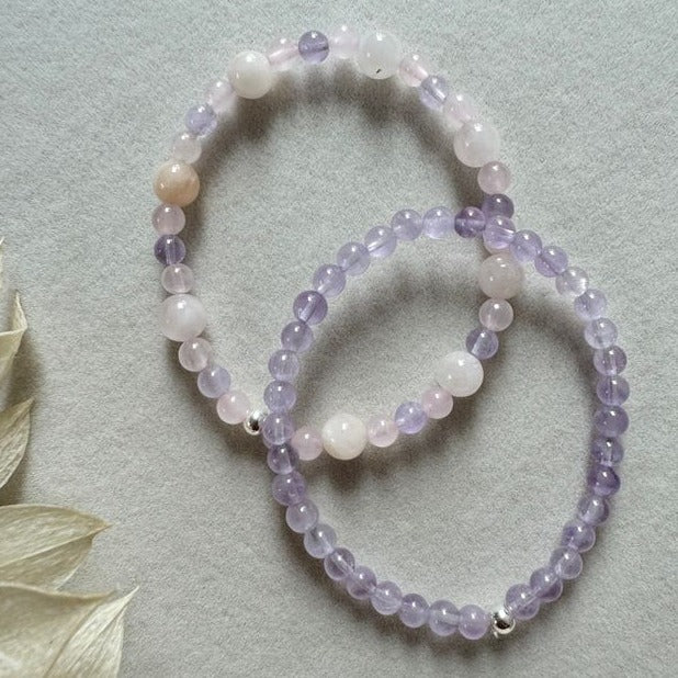 Irina Morganit mit Rosenquarz und Lavendelamethyst