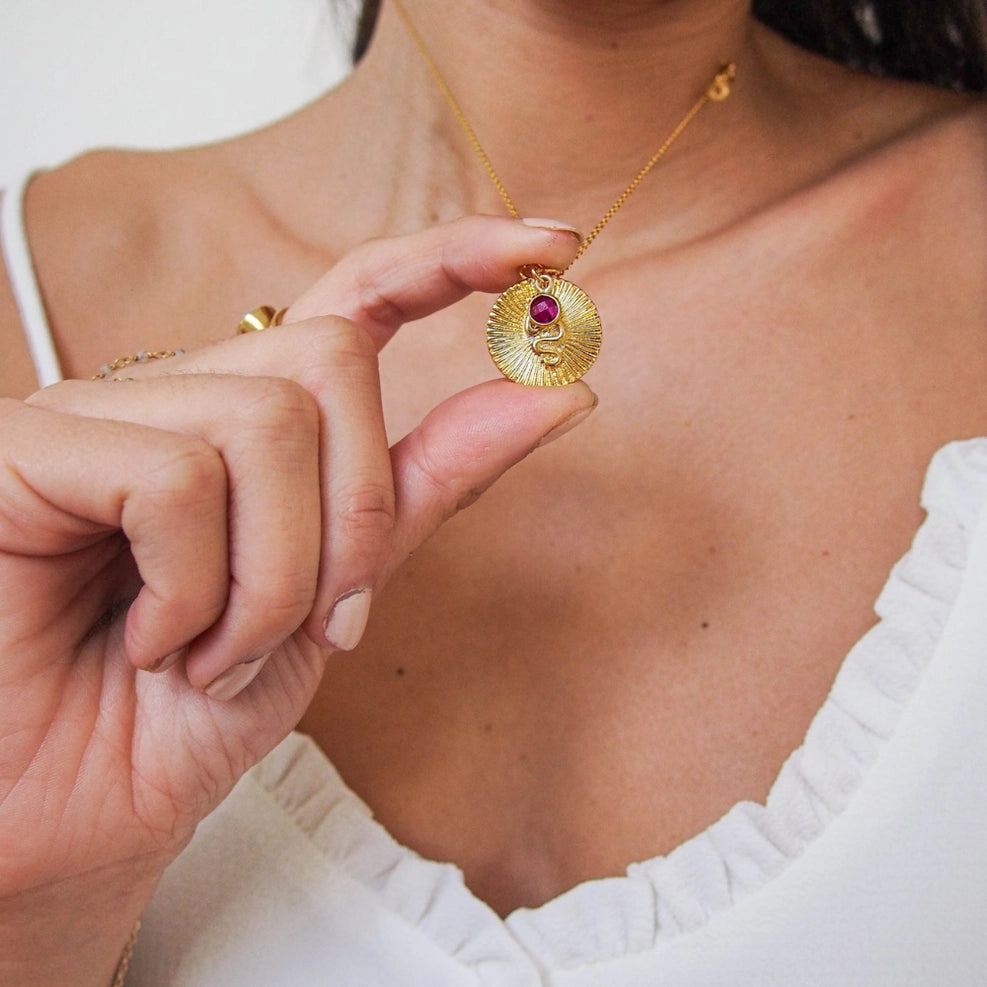 Kundalini Kette Schlange und Rubin
