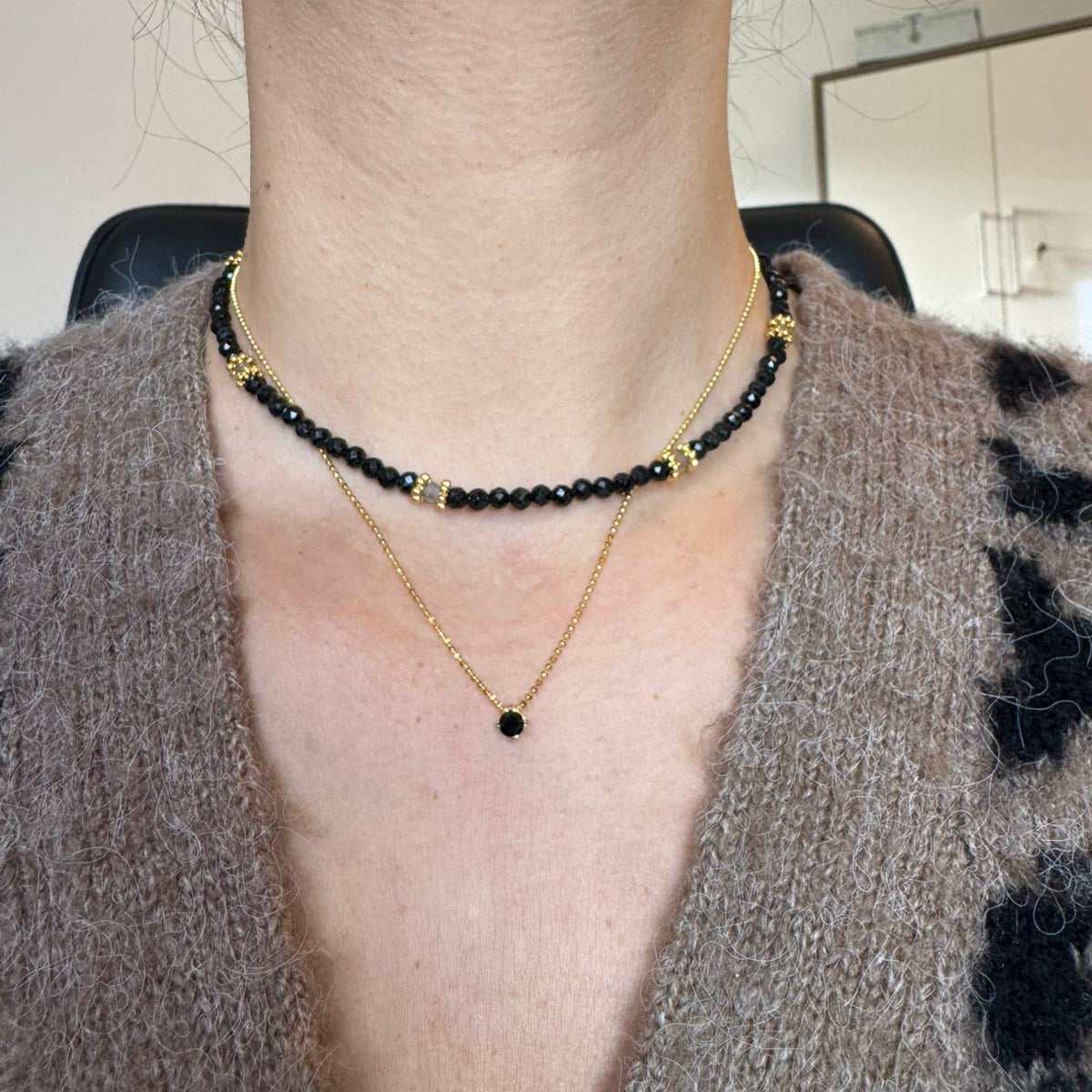 Diamant schwarzer Turmalin gold