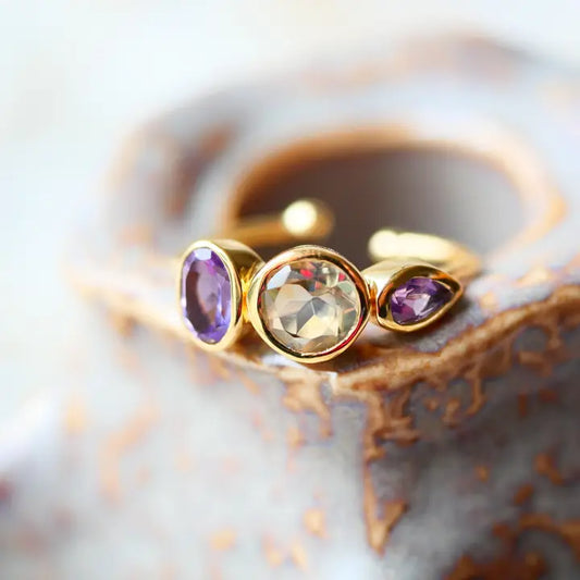 Amethyst und Citrin größenverstellbar